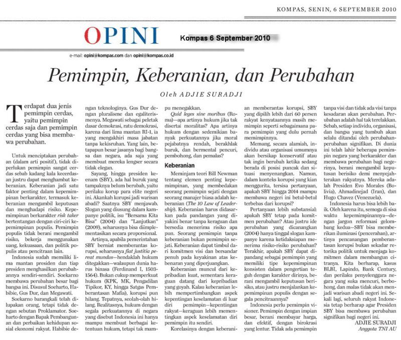 Belajar Menulis Opini, Contoh Kalimat Opini, Contoh 