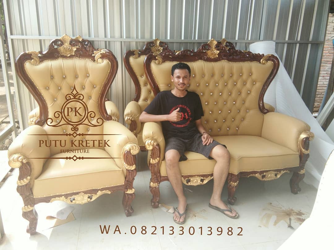 Jual model kursi pengantin pelaminan syahrini jati terbaru karya putukretek jepara